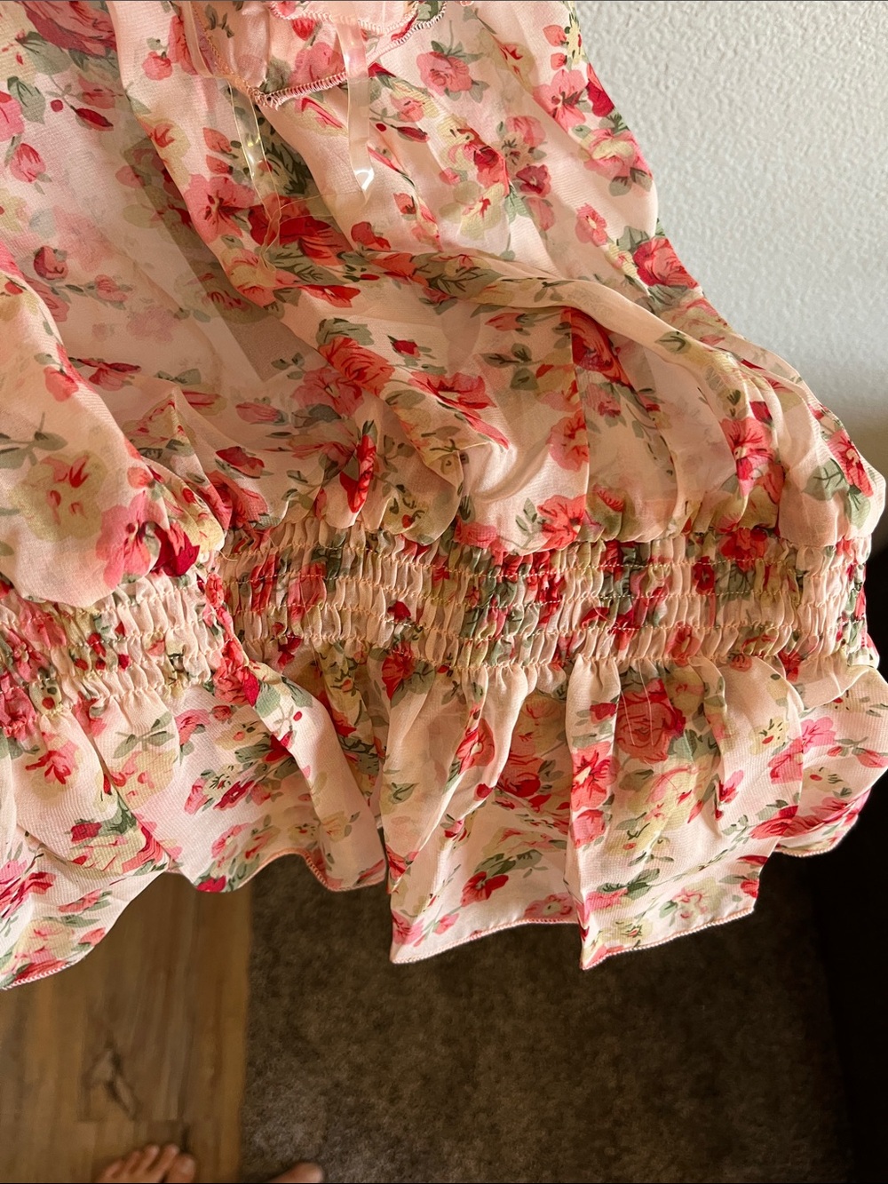 NWT TCEC Floral One-Shoulder Ruffle blouse - Picture 8 of 11